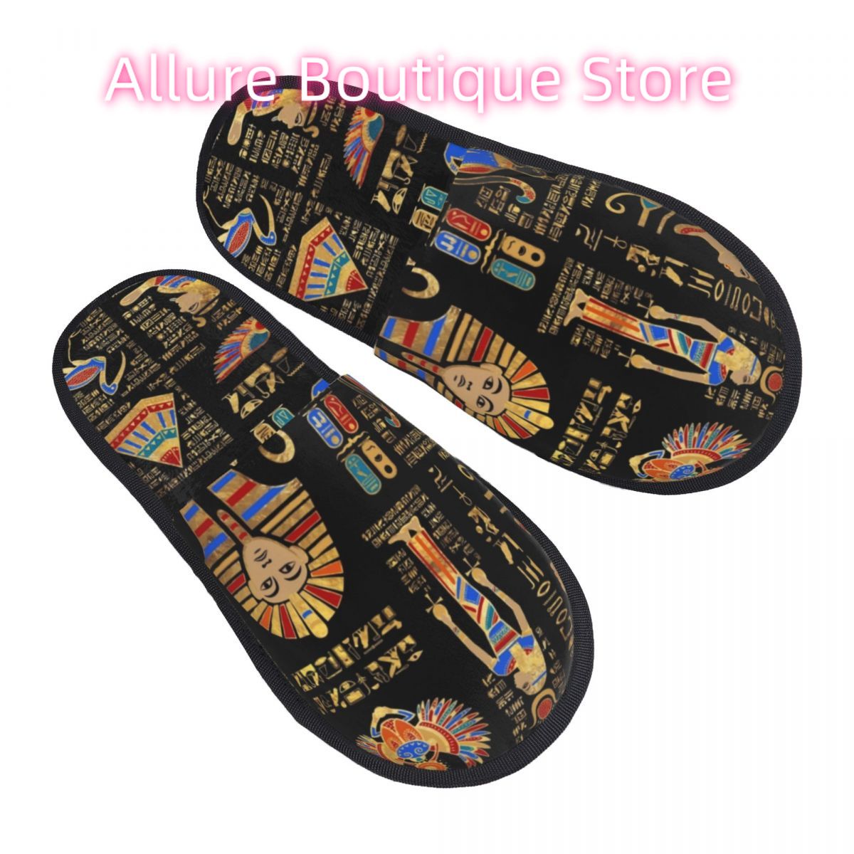 Women Shoes Egypt - Sandal Rumah Wanita Motif Hieroglif dan