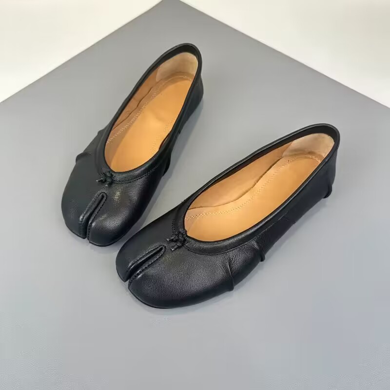 Loafer Flat Women - Sepatu Flat Split Toe Wanita Retro