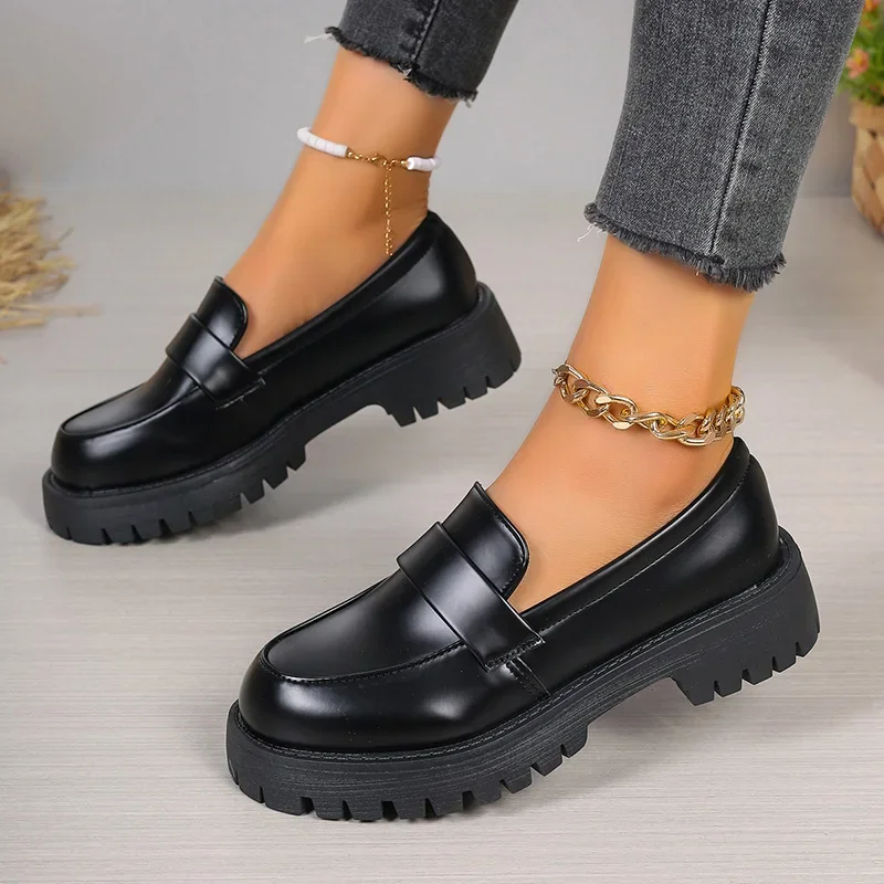 Sepatu Loafer Kulit PU Hitam U - Women Shoes Japan ulasan dan harga
