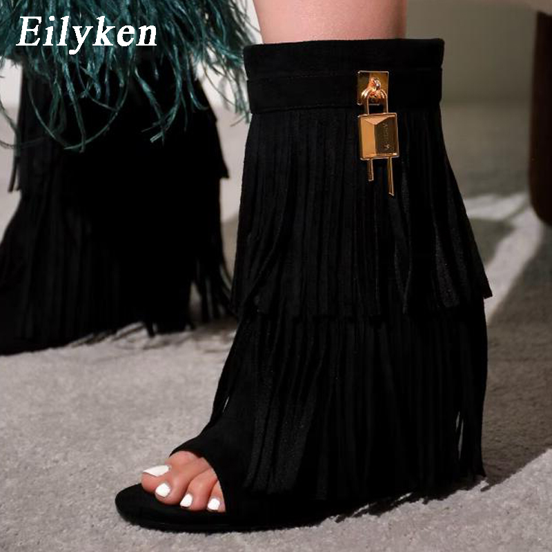 Eilyken Sandal Sepatu Bot Wedg - Women Shoes Boots ulasan dan harga